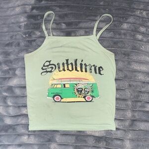 Green sublime crop top